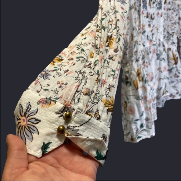 Anthropologie Romantic Floral Lace Trim Blouse XL - Picture 5 of 8